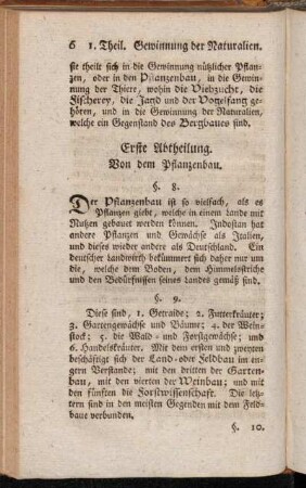 Erste Abtheilung. Von dem Pflanzenbau