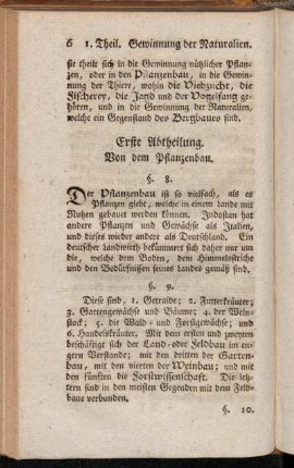 Erste Abtheilung. Von dem Pflanzenbau