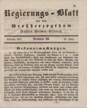 Nr. 10 : 29. Juli 1837
