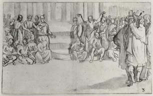 Volksmenge an Tempeltreppe : Tempesta, Antonio: Volksmenge an Tempeltreppe. Zeichnung, Feder, Pinsel, laviert; 94 x 152 mm. Dresden: Staatliche Kunstsammlungen Dresden (SKD), Kupferstich-Kabinett C 107 c