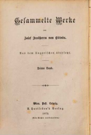 Gesammelte Werke : aus dem Ungarischen übersetzt, 3