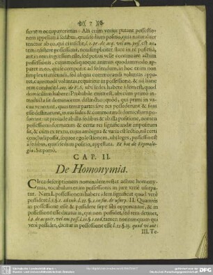 Cap. II. De Homonymia