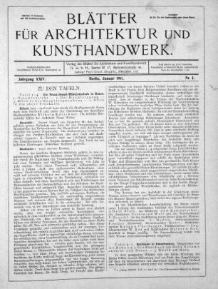 No. 1, Januar 1911