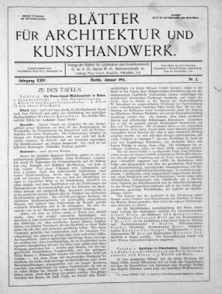 No. 1, Januar 1911
