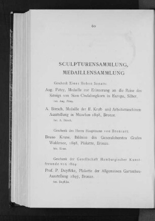 Sculpturensammlung, Medaillensammlung