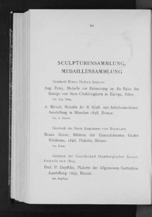 Sculpturensammlung, Medaillensammlung