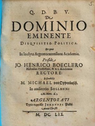 De dominio eminente disquisitio politica