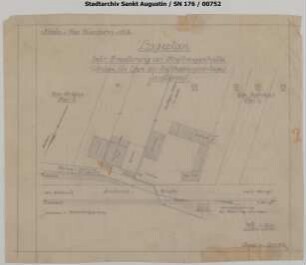 Hennef Kraftwagenhof: Erweiterung der Kraftwagenhalle (Anbau für Ofen der Luftheizungsanlage)