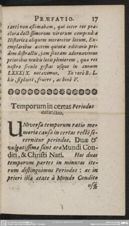 Temporum in certas Periodos distinctio