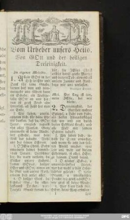 Vom Urheber unsers Heils. Von Gott und der heiligen Dreieinigkeit.