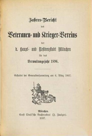 Jahresbericht : für das Vereinsjahr .... 1896 (1897)
