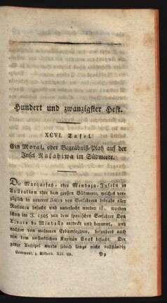 Hundert und zwanzigster Heft.