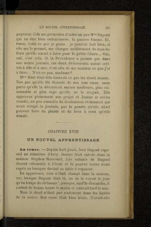 Chapitre XVIII Un nouvel apprentissage
