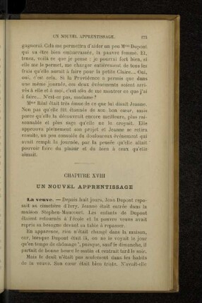 Chapitre XVIII Un nouvel apprentissage