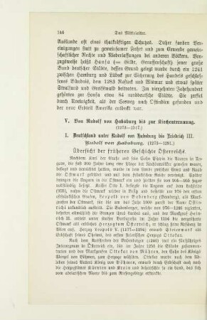 V. Von Rudolf von Habsburg bis zur Kirchentrennung. (1273-1517)