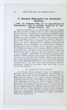 III. Preußens Wiedergeburt und Deutschlands Befreiung