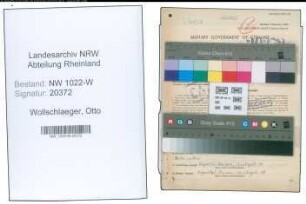Entnazifizierung Otto Wollschlaeger , geb. 21.08.1914 (Lehrer)