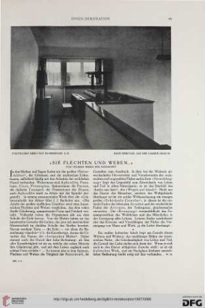 38: Sie flechten und weben... : vom tieferen Wesen der Handarbeit