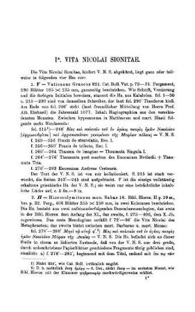 I. a. Vita Nicolai Sionitae