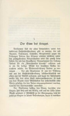 I. Der Sinn des Krieges