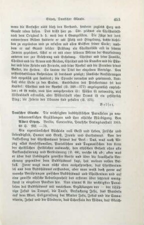 453-454 [Rezension] Espey, Albert, Deutscher Glaube