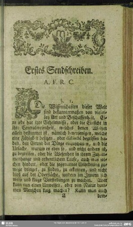 Erstes Sendschreiben