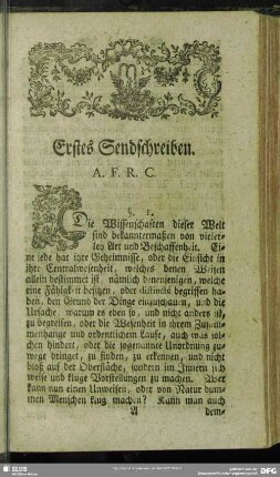 Erstes Sendschreiben