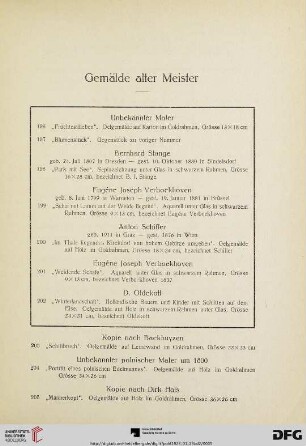 Gemälde alter Meister (Nr. 196-246)