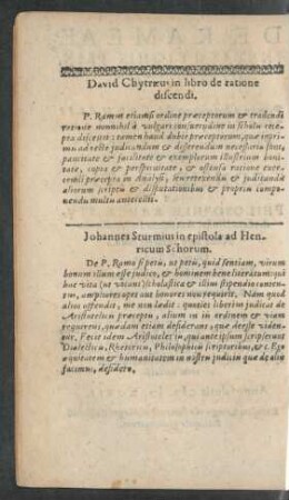 Johannes Sturmius in epistola ad Henricum Schorum.