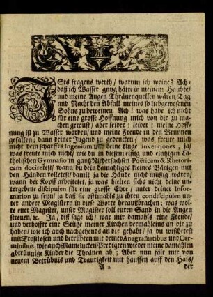 Ists fragens werth/ warum ich weine? ...