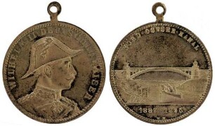 Kiel:Tragbare Medaille auf die Feier zur Eröffnung des Nord-Ostsee-Kanals, 18. - 22. Juni 1895