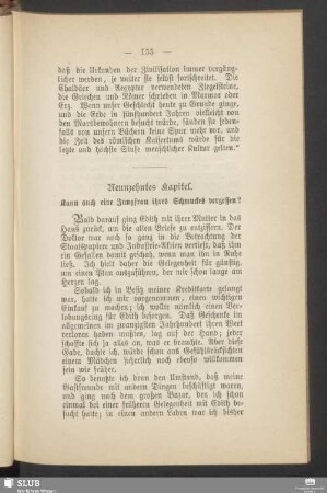 Neunzehntes Kapitel. Kann auch eine Jungfrau ihres Schmuckes vergessen?