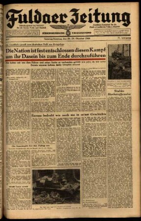 Ausgabe vom Samstag, den 28. Oktober 1944.