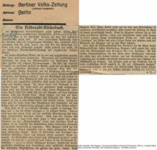Kritik aus Berliner Volks-Zeitung (02.10.1916).