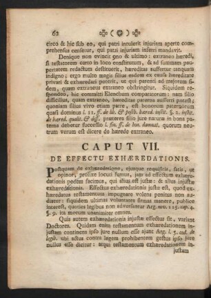 Caput VII. De Effectu Exhaeredationis.
