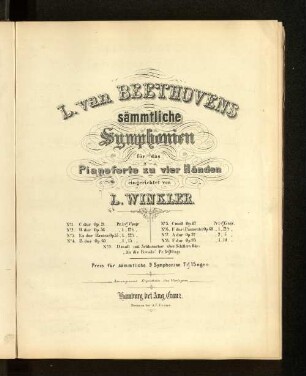 No. 3: L. van Beethovens sämmtliche Symphonien : für das Pianoforte zu vier Händen