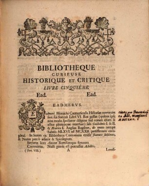 Bibliotheque Curieuse Historique Et Critique, Ou Catalogue Raisonne De Livres Dificiles A Trouver. Tome Huitiéme