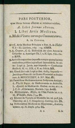 3-408, I. Libri Artis Medicae
