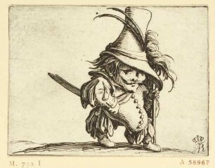 Der Zwerg mit Hängebauch und hohem Hut, Blatt 5 aus: Varie figure gobbi
