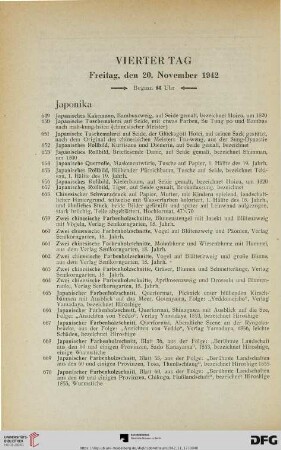 Vierter Tag: Freitag, den 20. November 1942, Beginn 14 Uhr (Nr. 649-864)