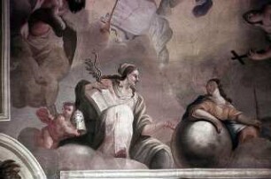 Fama, umgeben von Allegorien der Wissenschaften