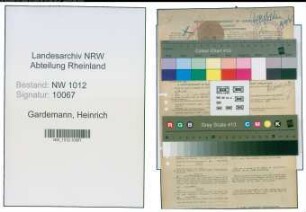 Entnazifizierung Heinrich Gardemann , geb. 25.05.1905 (Steuerinspektor)