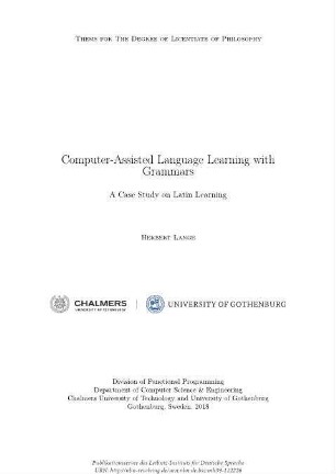 Computer-assisted language learning with grammars. A case study on Latin learning