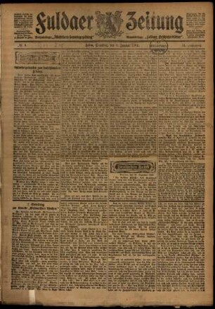 Erste Ausgabe vom Samstag, den 02. Januar 1904.