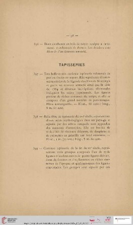 Tapisseries (Nr. 397 - 402)