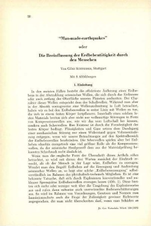 "Man-made-earthquakes" oder Die Beeinflussung der Erdbebentätigkeit durch den Menschen