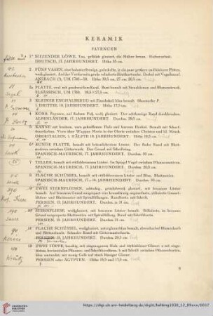 Fayencen und Porzellan (Nr. 1-44)