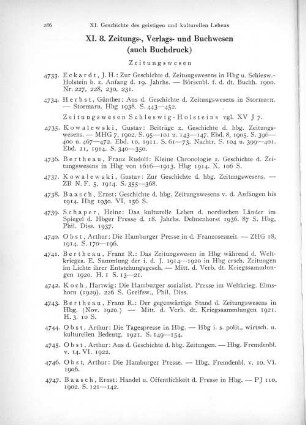 XI. 8. Zeitungs-, Verlags- und Buchwesen (auch Buchdruck)