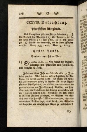 318-341, CXXVIII. Betrachtung. Pharisäischer Aberglaube. CXXIX. Betrachtung. Vom Glauben des chananäischen Weibes.