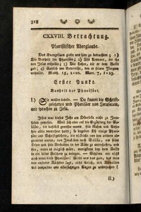 318-341, CXXVIII. Betrachtung. Pharisäischer Aberglaube. CXXIX. Betrachtung. Vom Glauben des chananäischen Weibes.